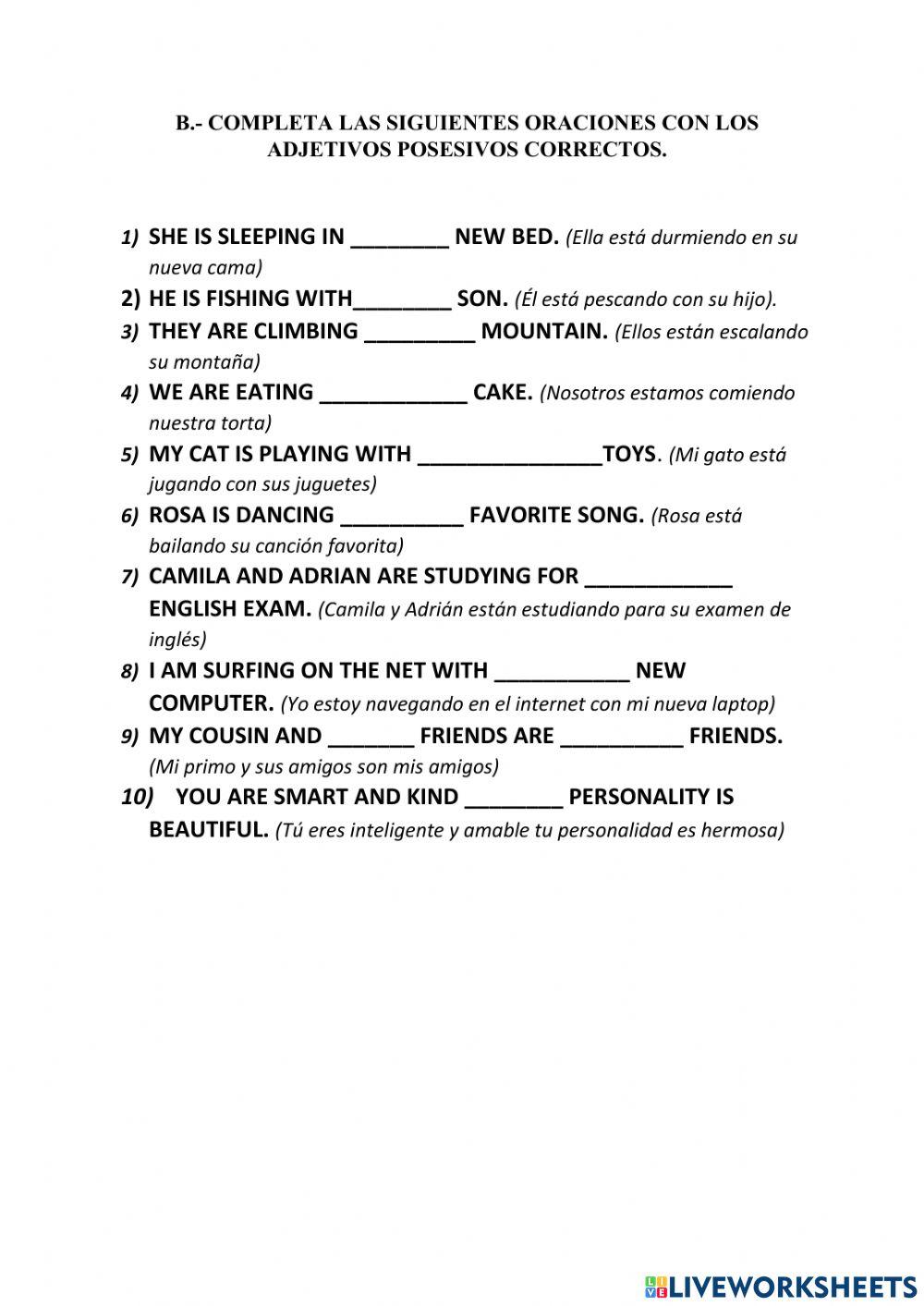 Possessive adjectives.