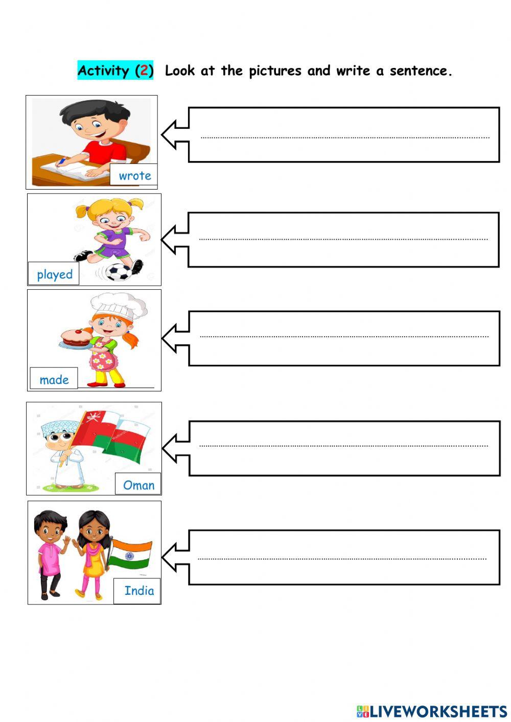 Grade 4 listening and writing activity