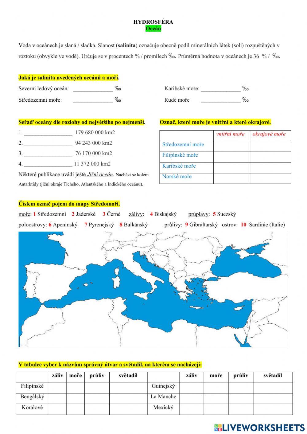 Z6 Hydrosféra - oceán