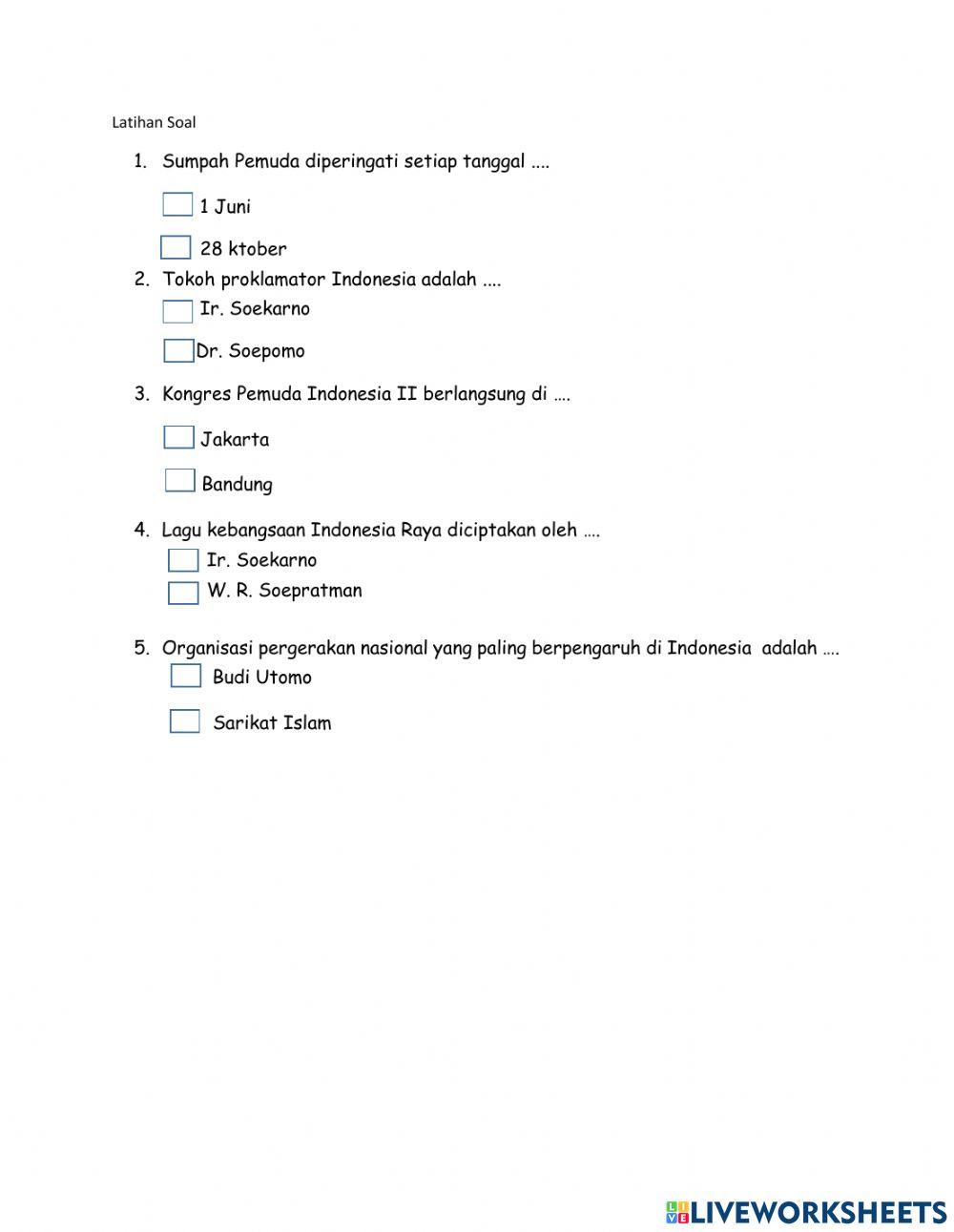 Latihan soal Tematik