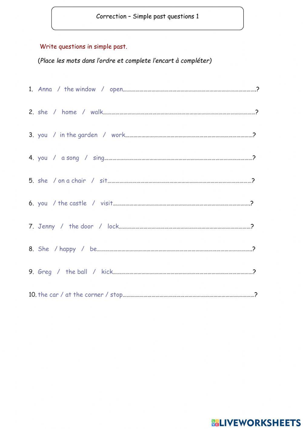 Preterit - yes-no questions