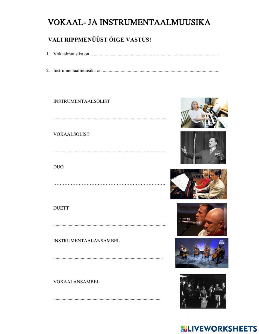 3. klass - VOKAAL- JA INSTRUMENTAALMUUSIKA