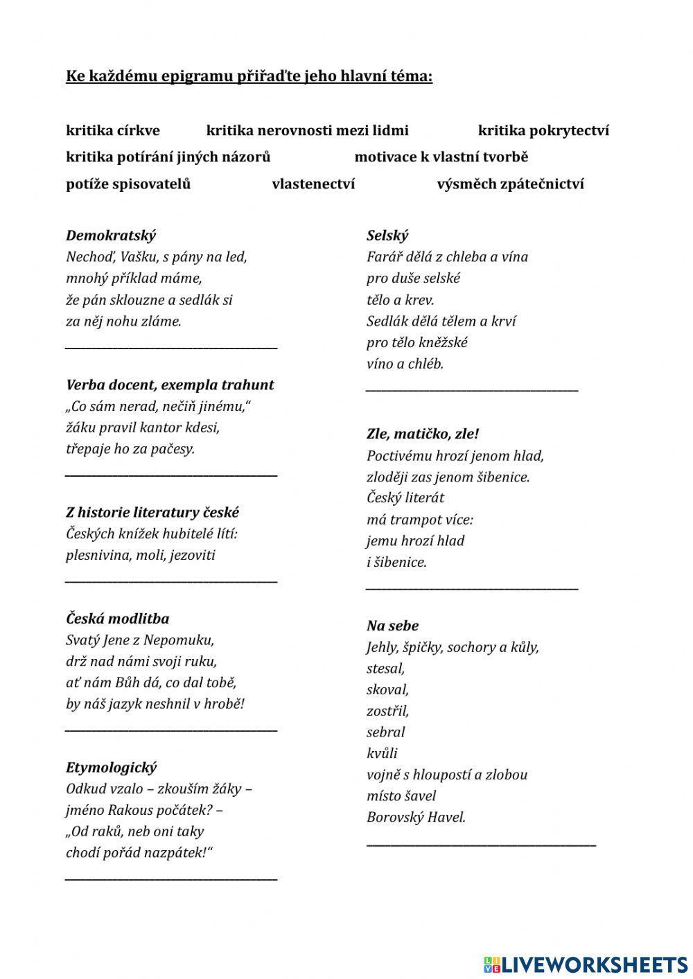 Epigramy Karla Havlíčka Borovského