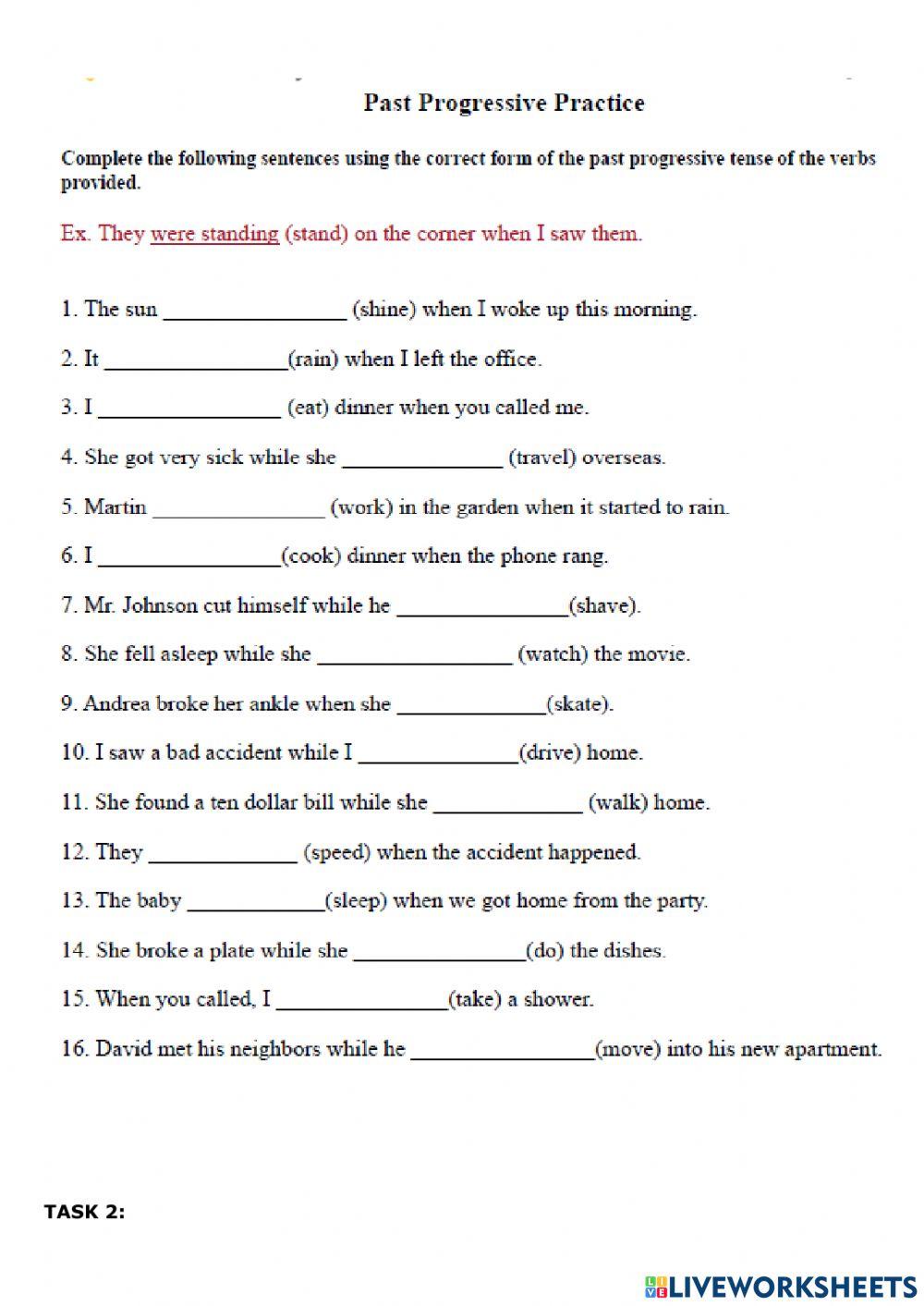 Present continuous practice.