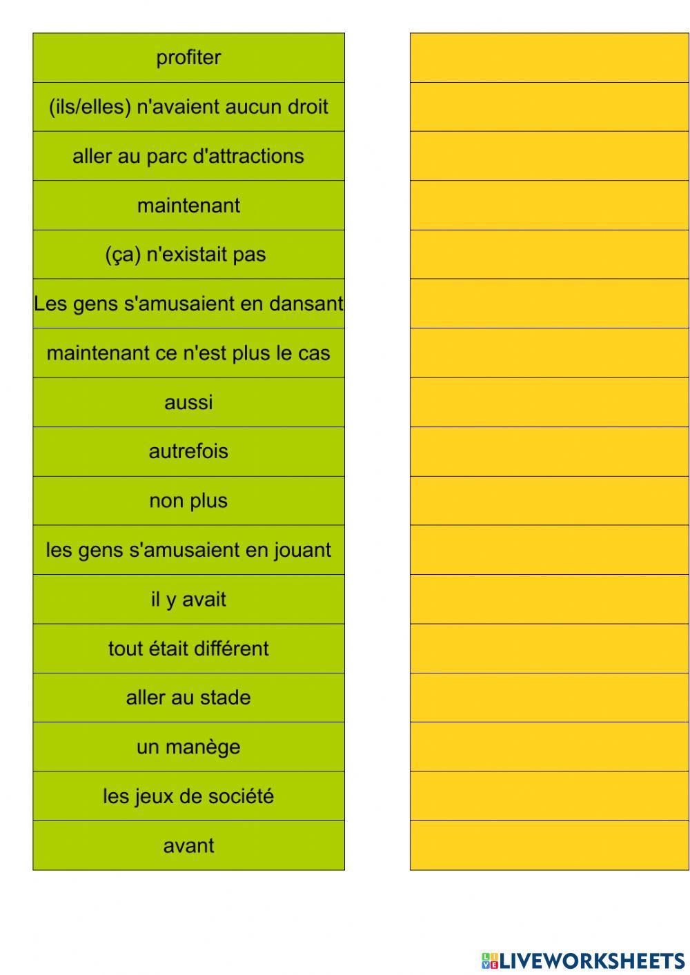 Vocabulario de los ocios de antaño