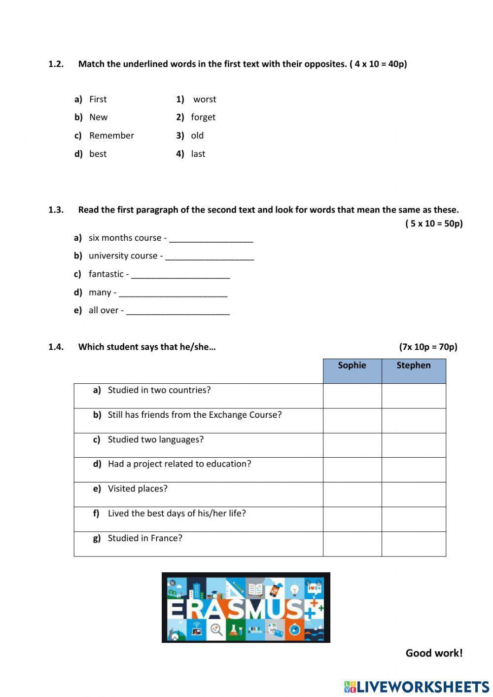 Teenage students in exchange programmes abroad