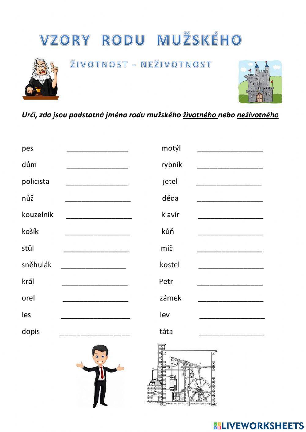 Vzory rodu mužského - životnost