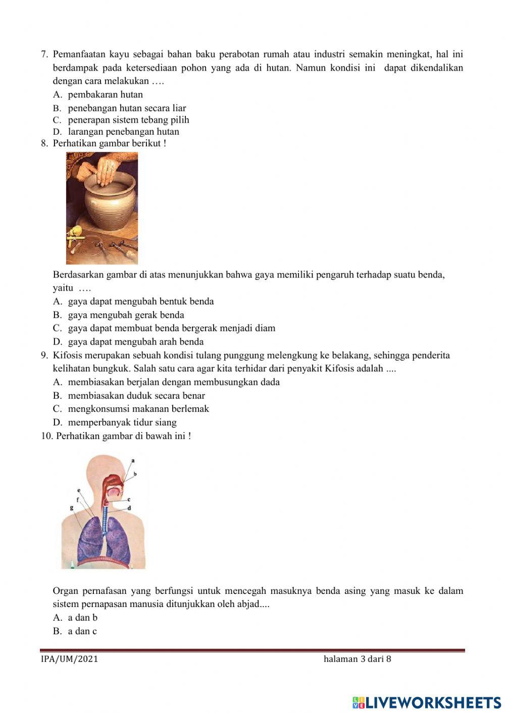 UMBKS Ilmu Pengetahuan Alam