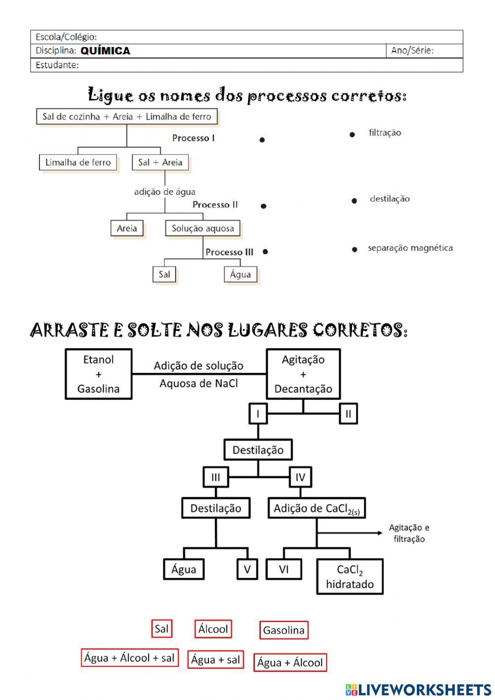 Separação de misturas