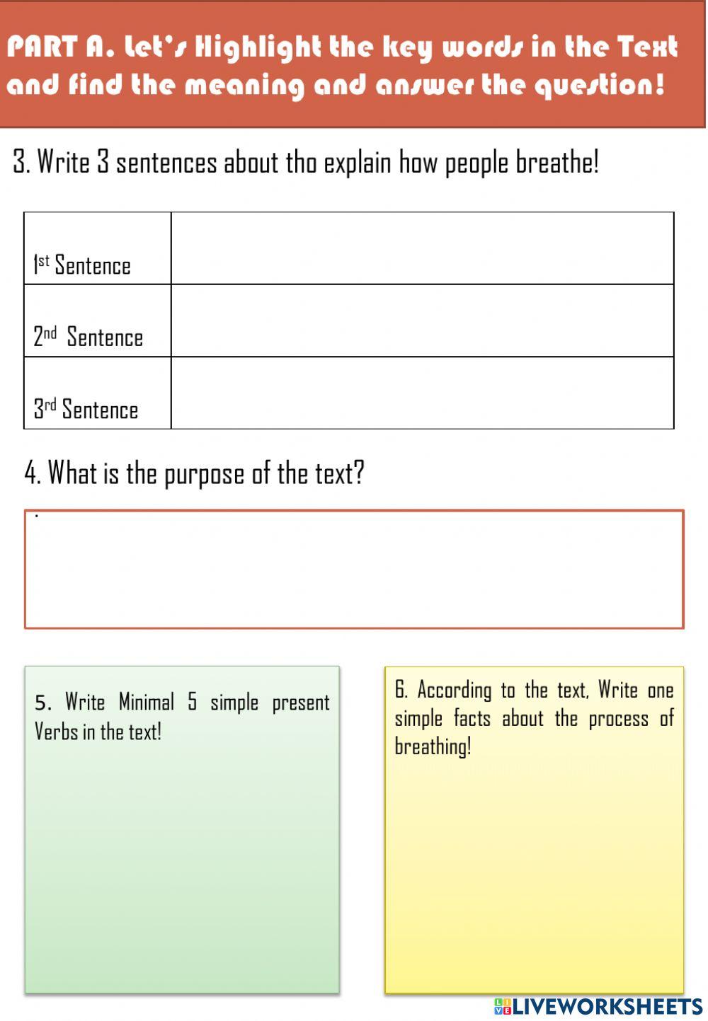 Worksheet Explanation Text