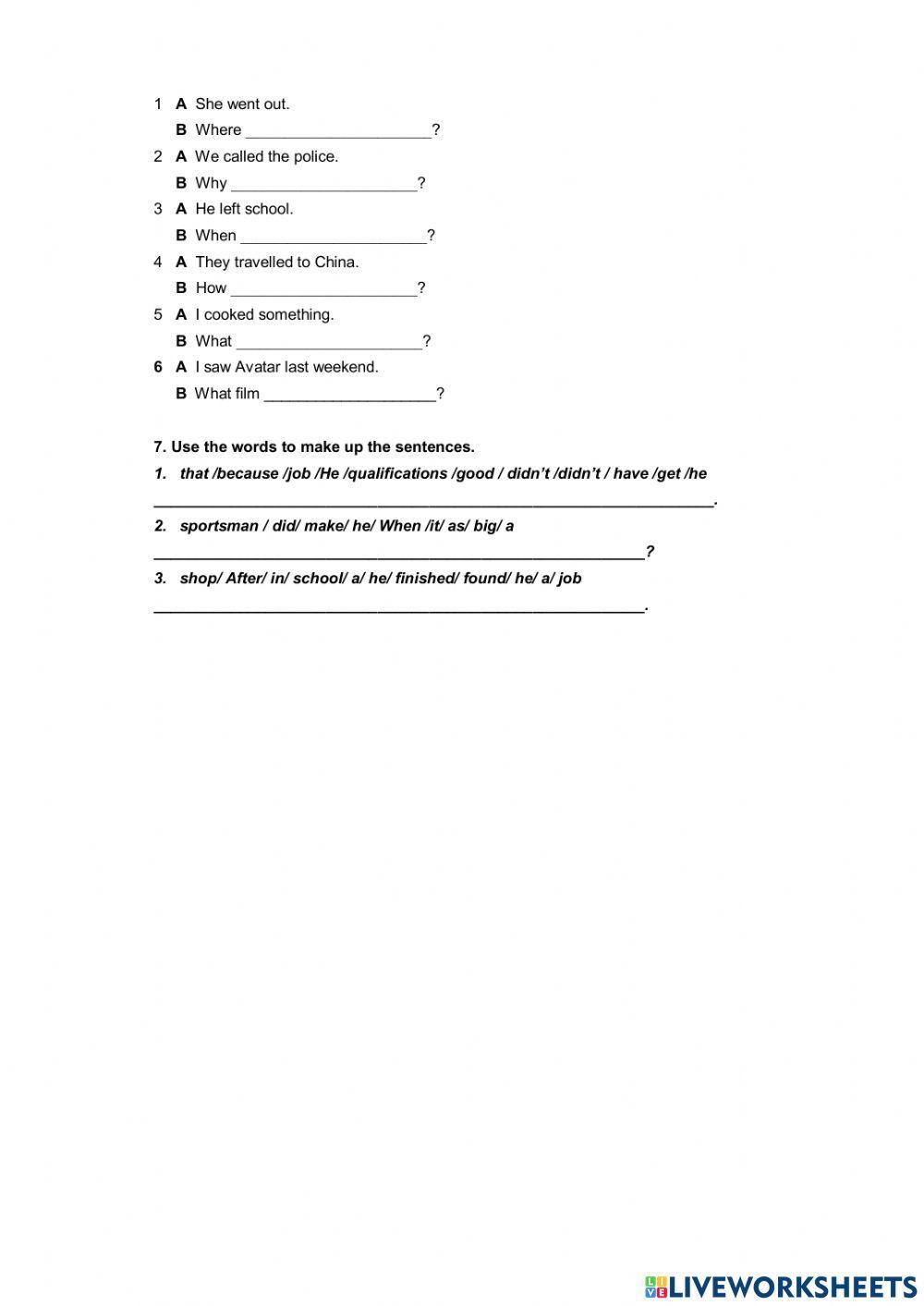 English plus1 unit 7 test (vocabulary,grammar)