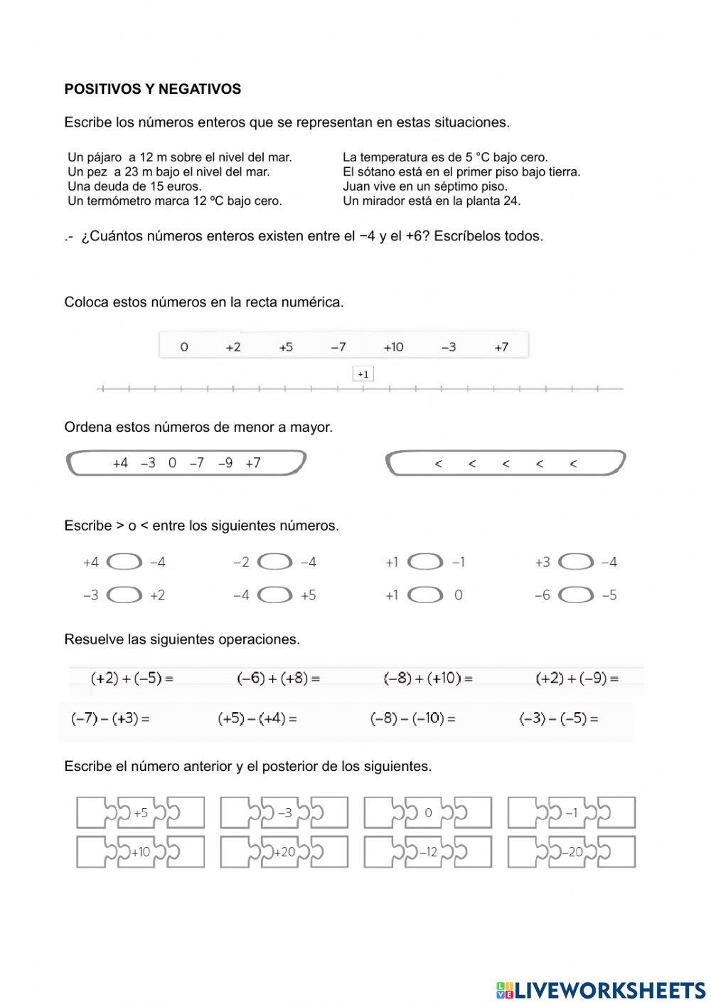 Repaso de positivos y negativos 6