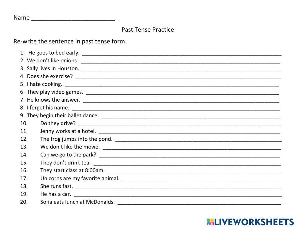 PAST TENSE (Sentence-editing)