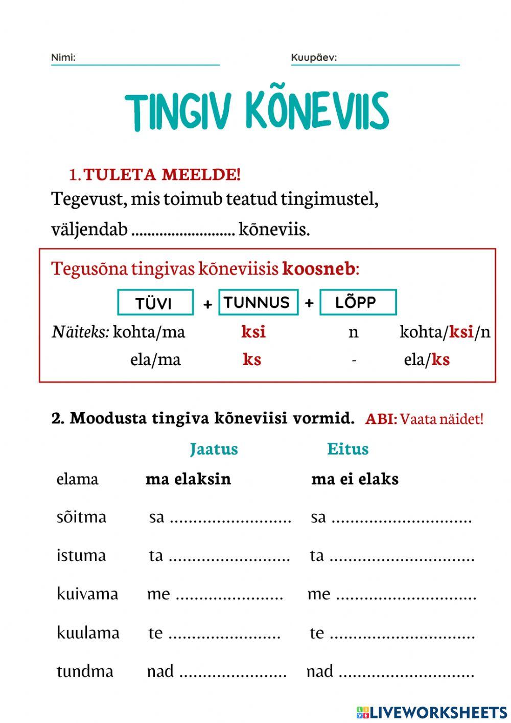 Tingiv kõneviis
