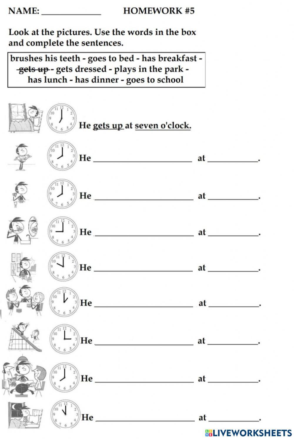3g - daily routines + time
