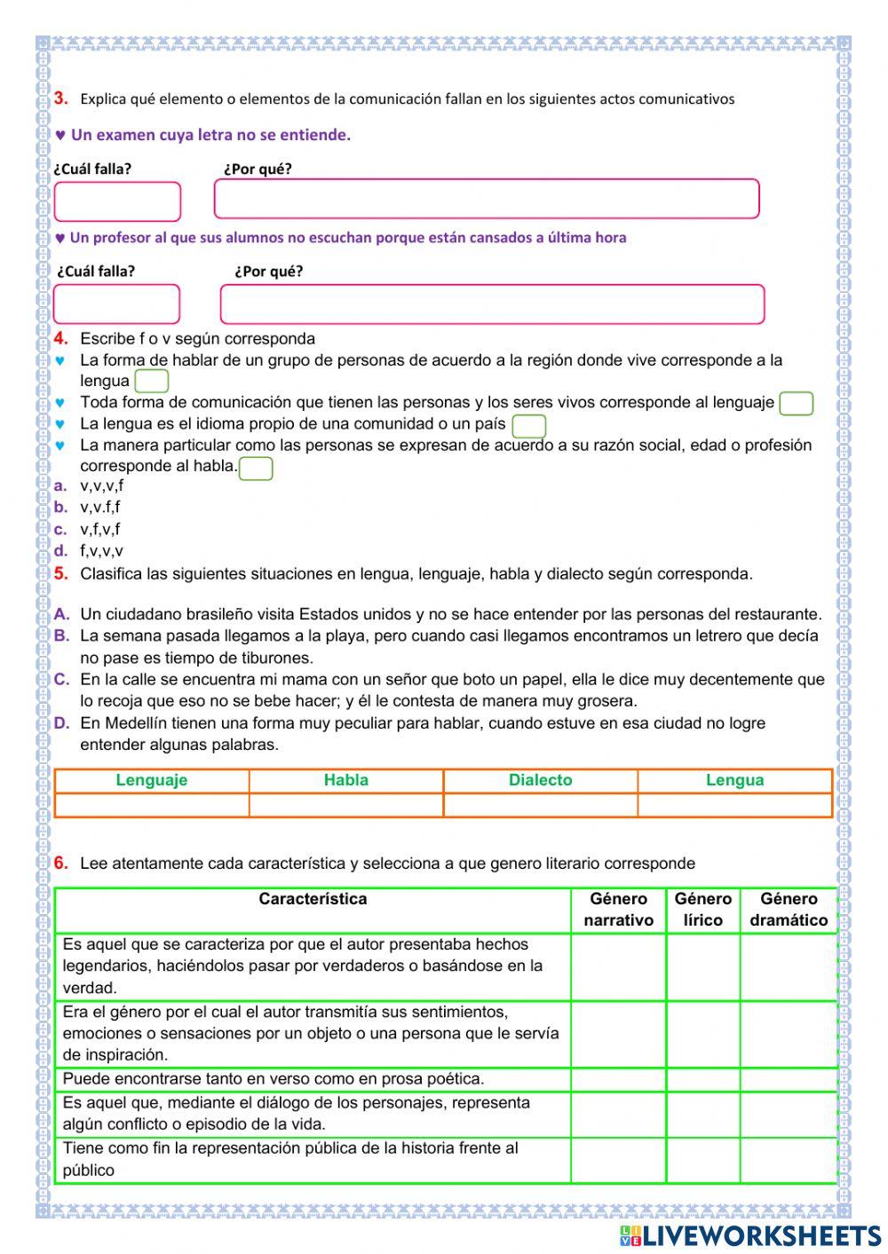 Bimestral grado  quinto -- primer bimestre