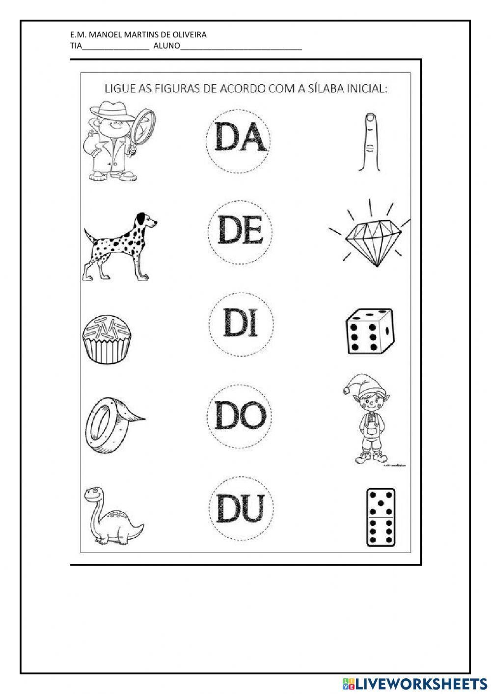 Atividades de português silabas