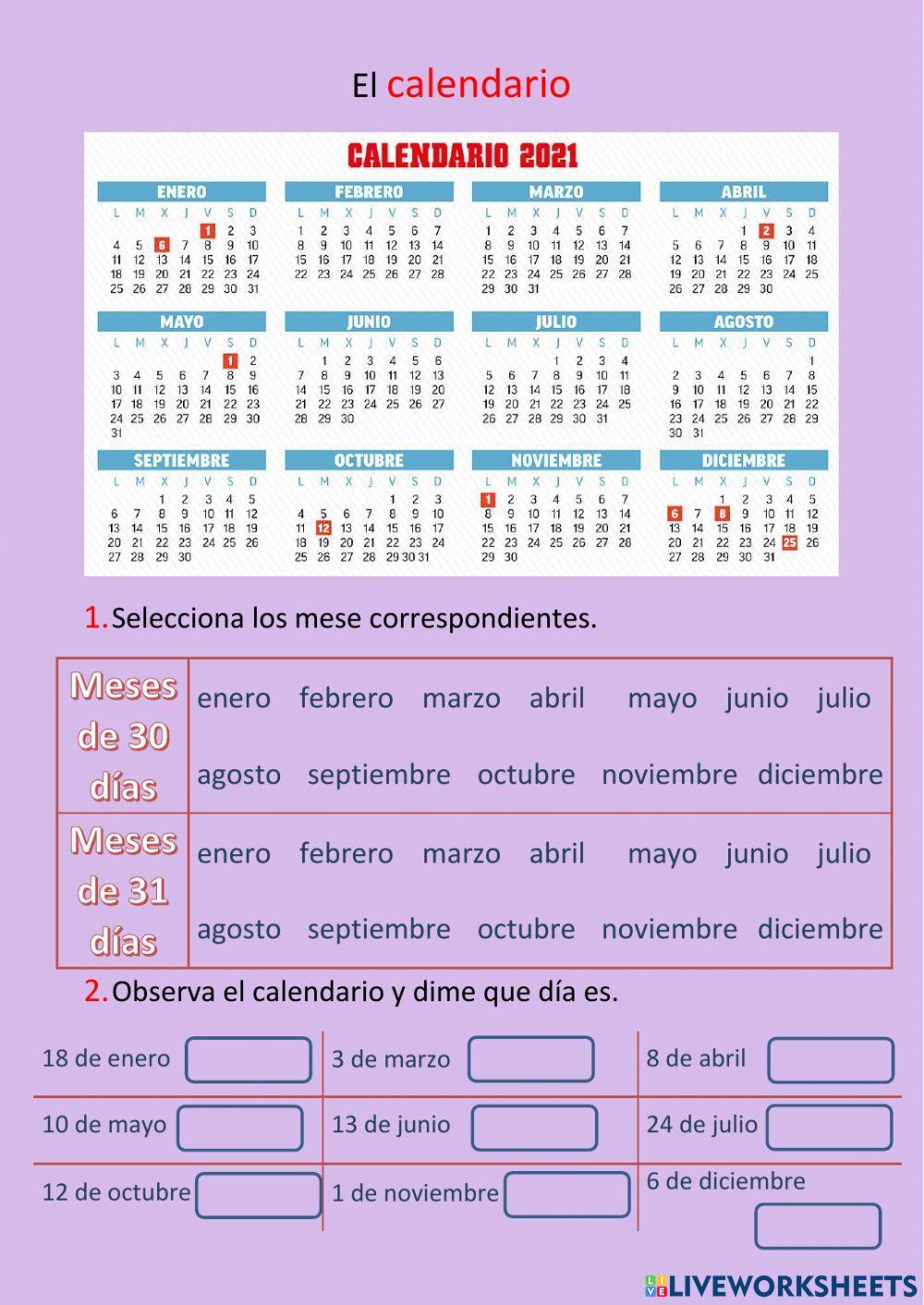 El calendario