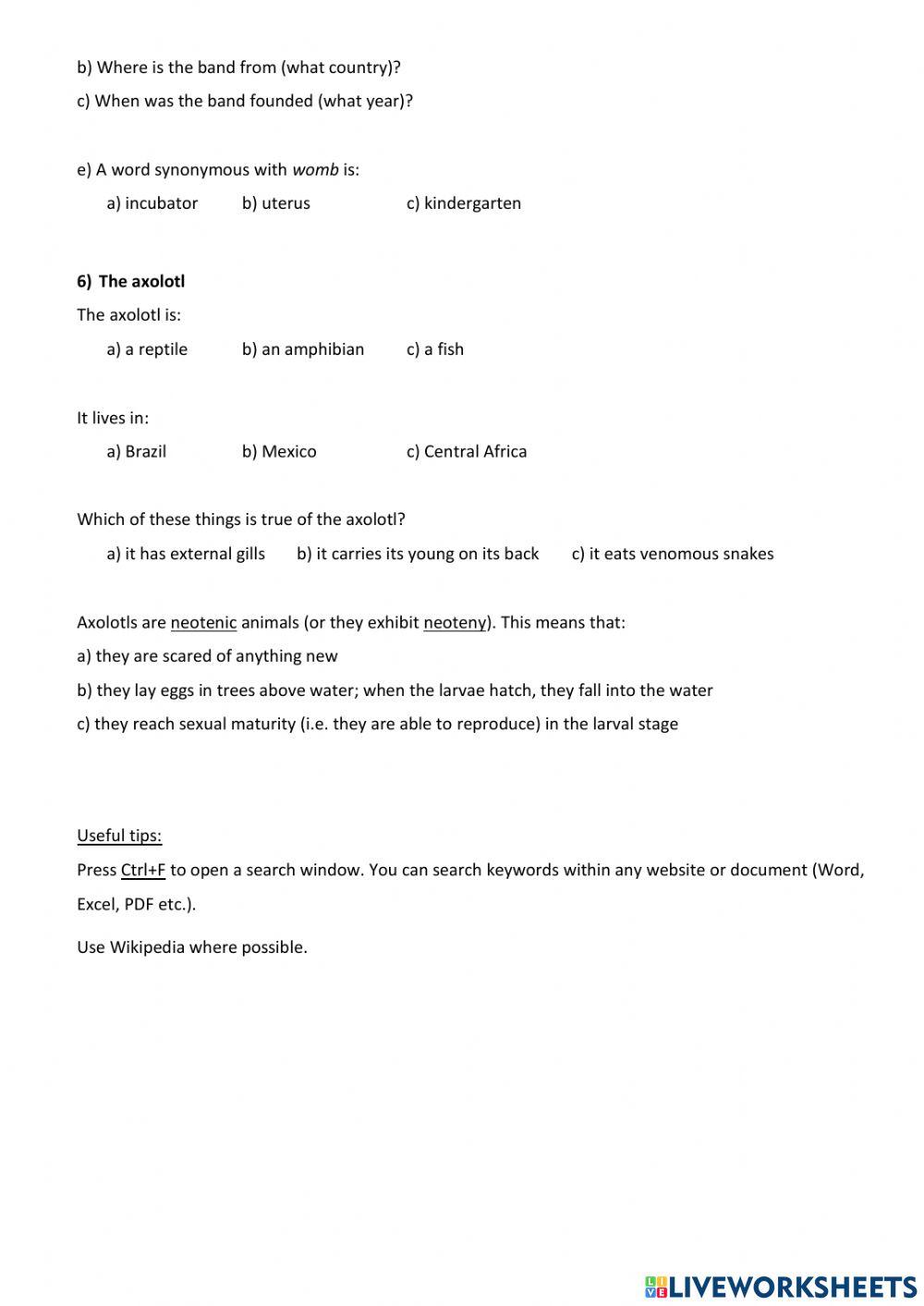 Information search session