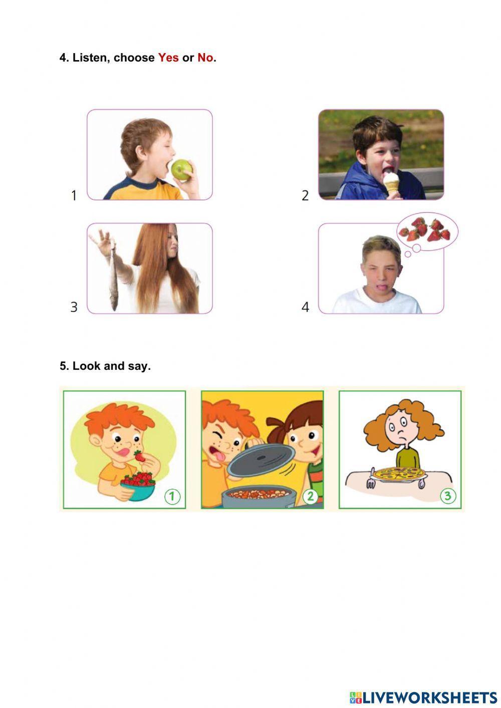 Smart Junior 1. Revision 7 - FOOD - like - don't like