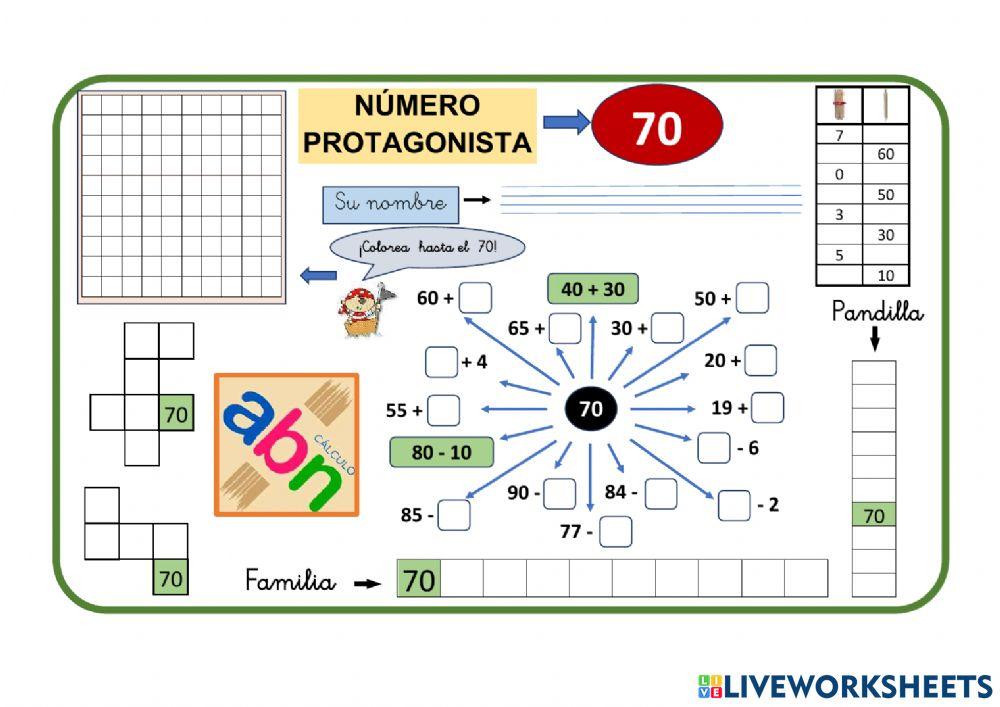 Numeración abn 1º primaria ficha 71