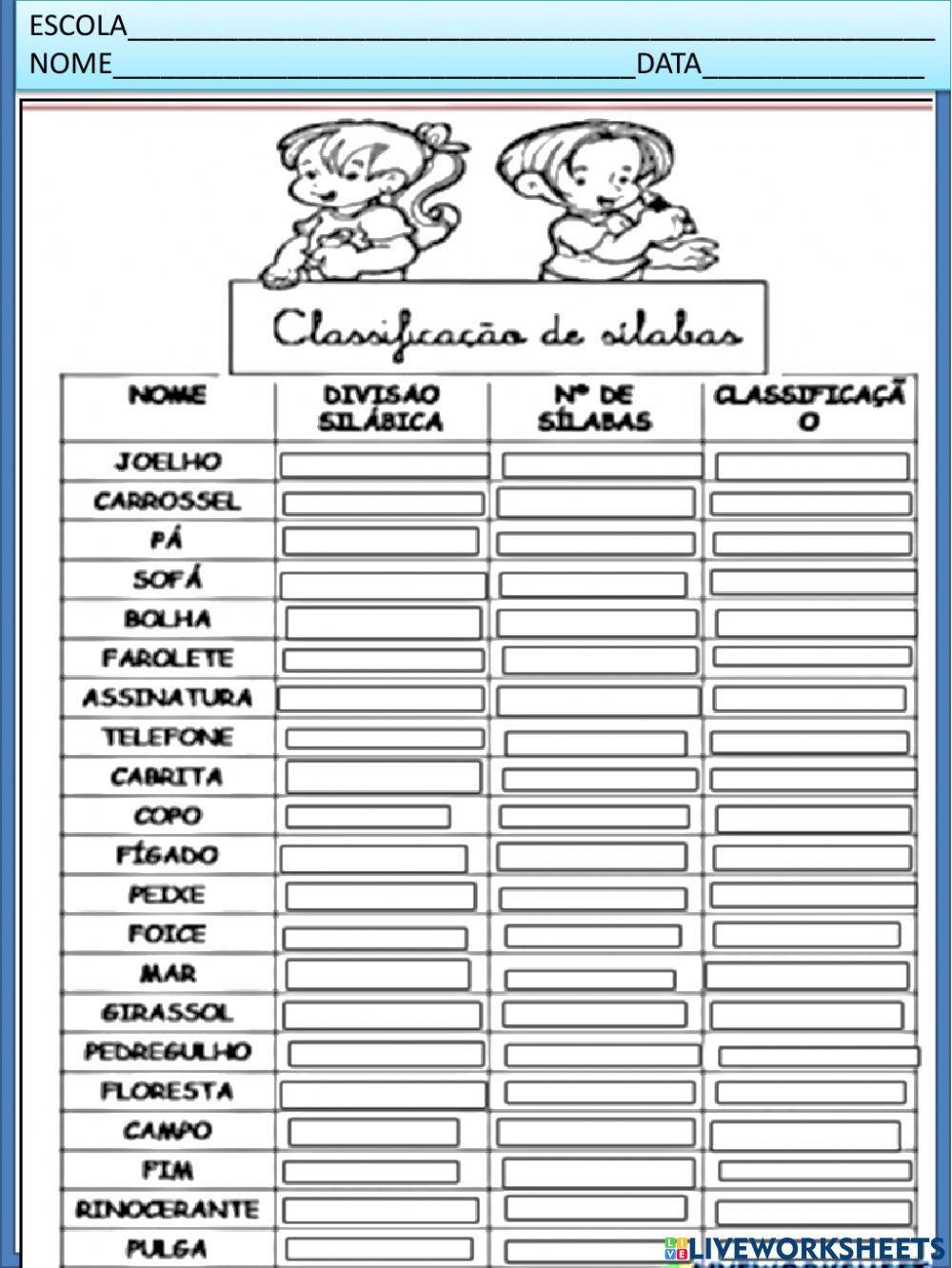 Classificação silábica