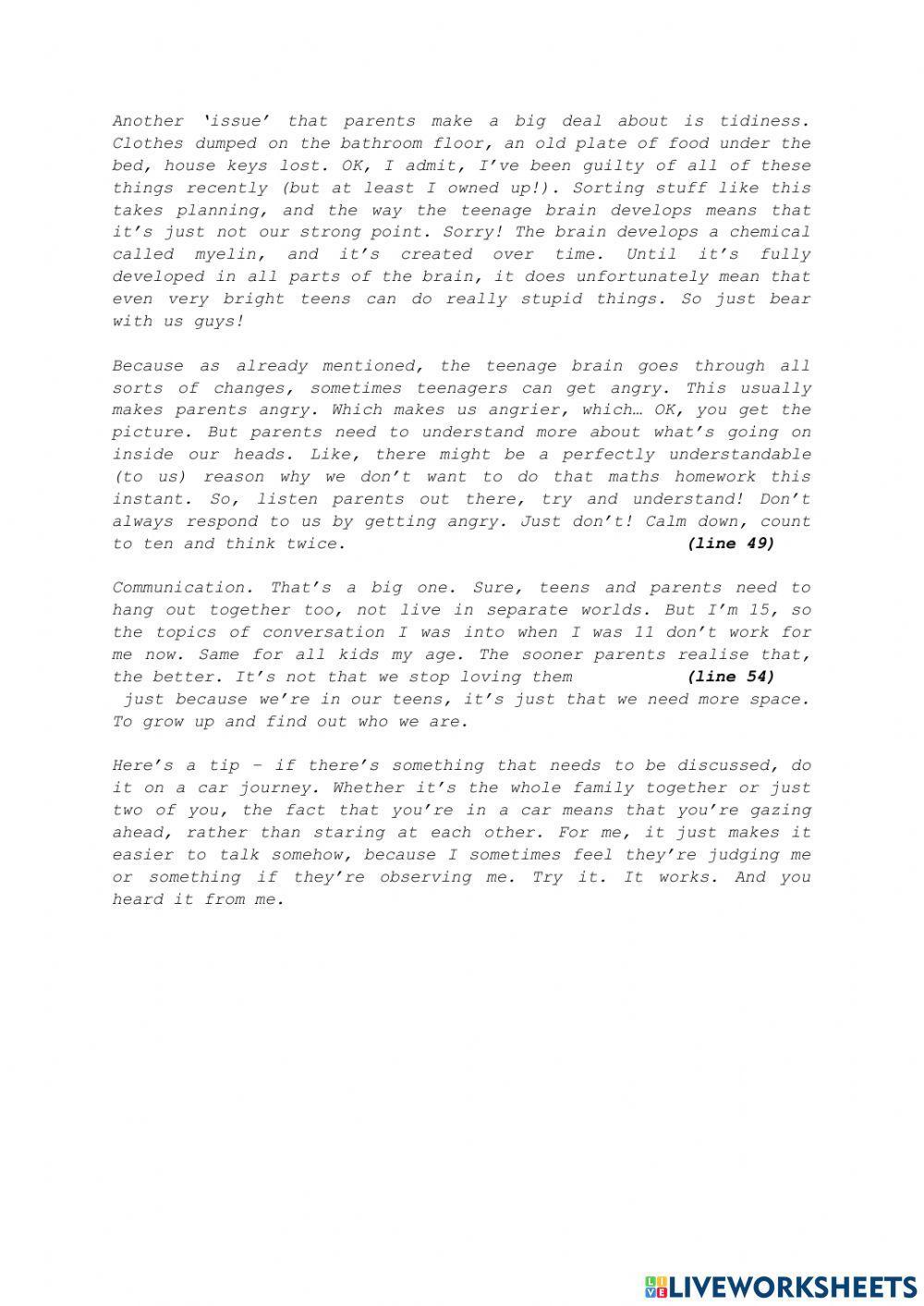 Mock exam 3 - reading (first for schools trainer 2)