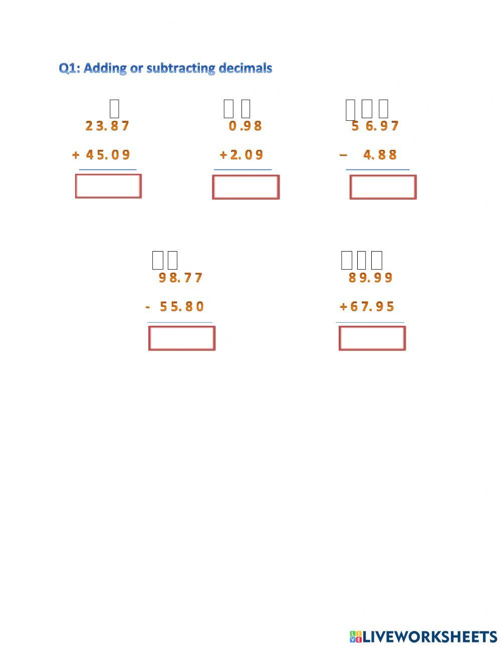 Adding and subtracting