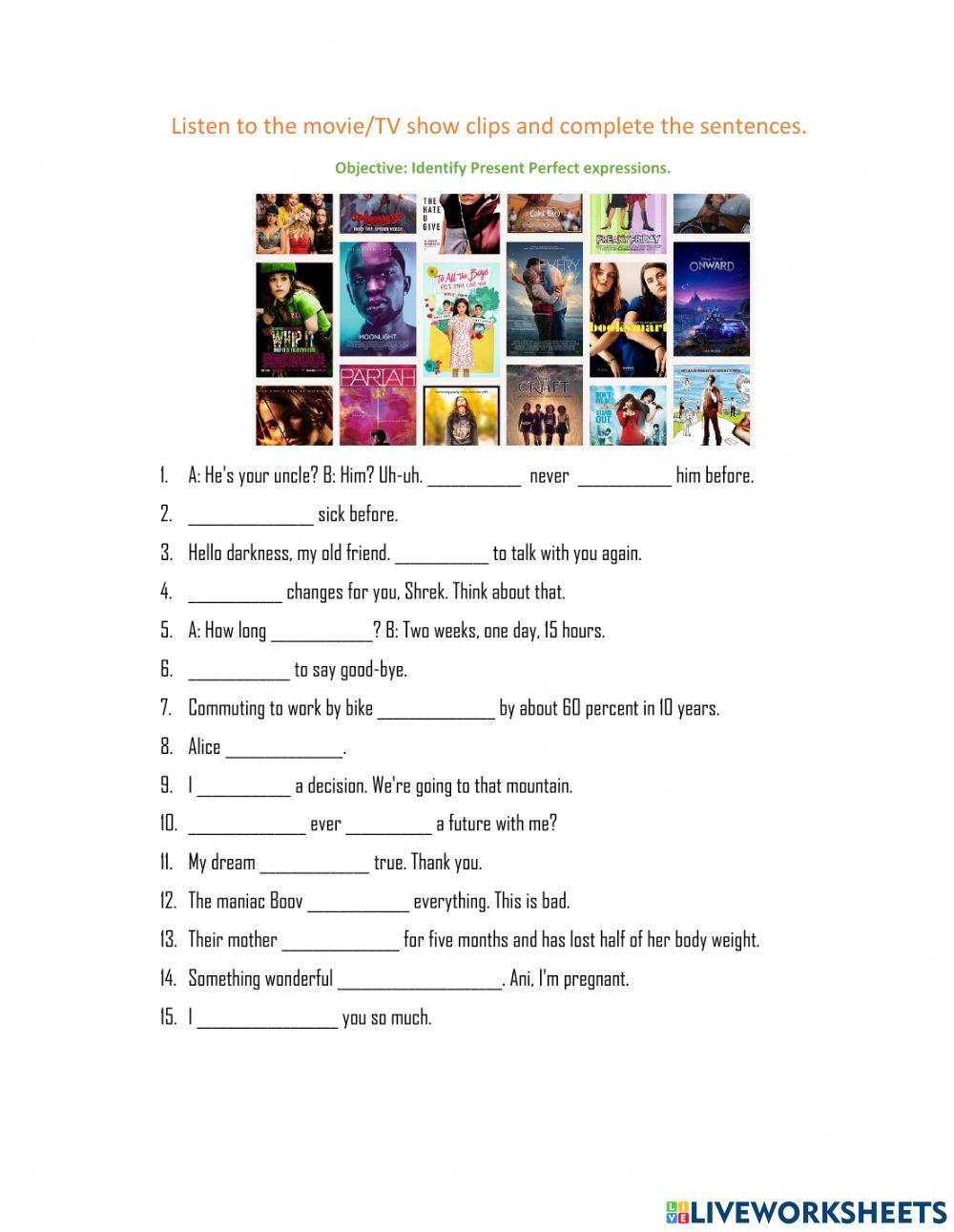 Present Perfect in Movies-TV Shows