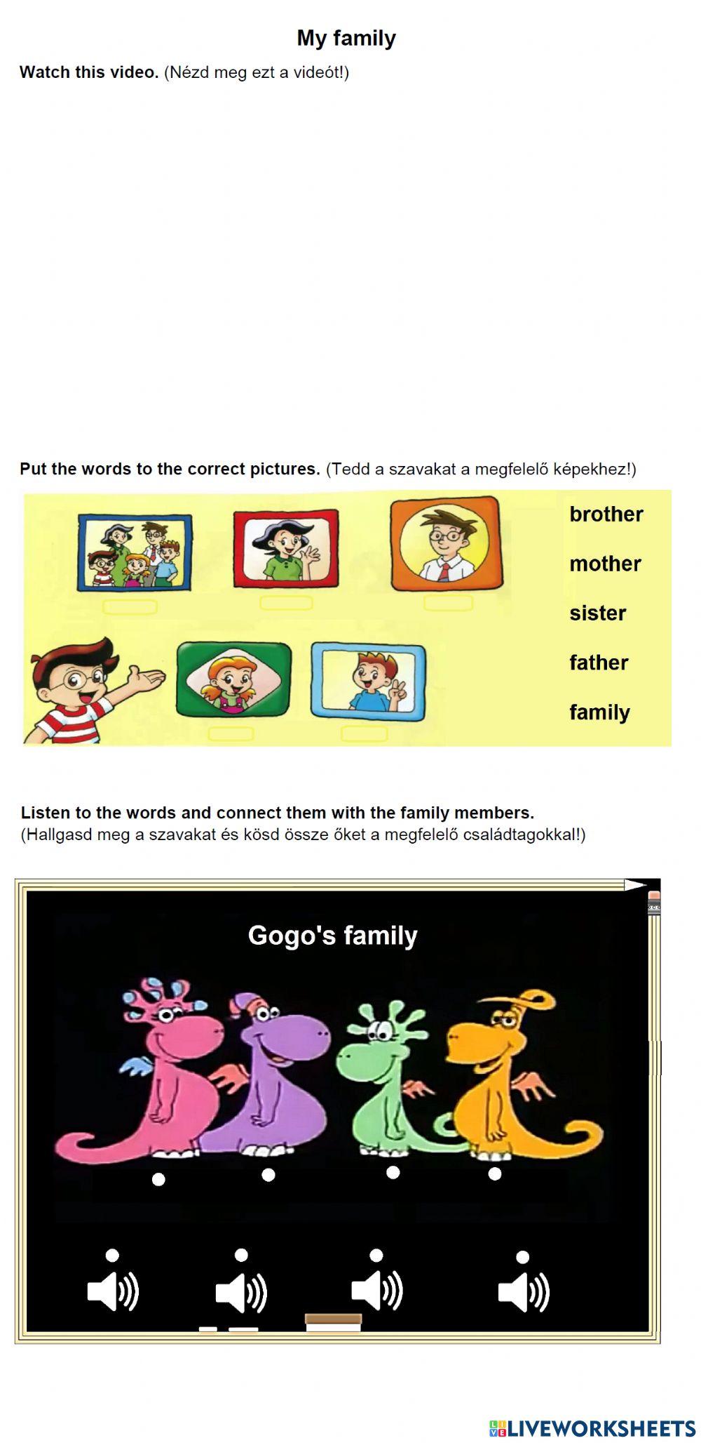 My family - Gogo's adventures with English My family - Gogo's adventures with English