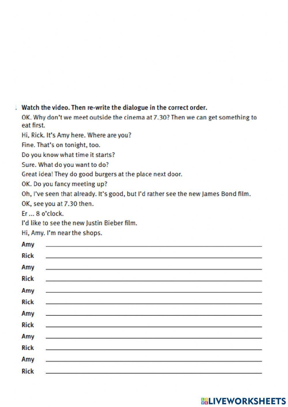 Video  Arranging to meet