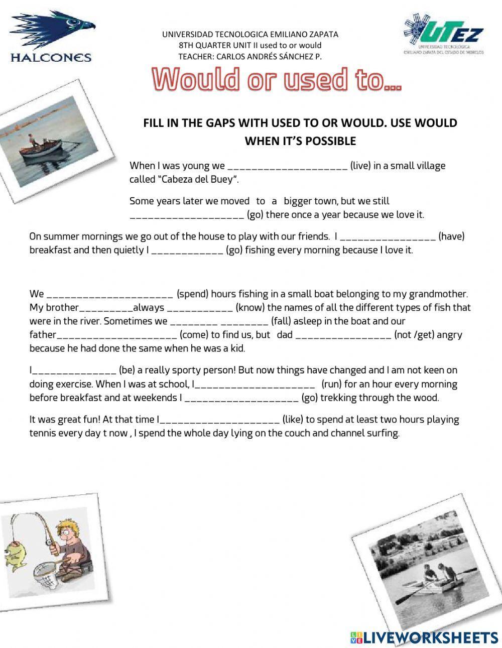 8th used to or would