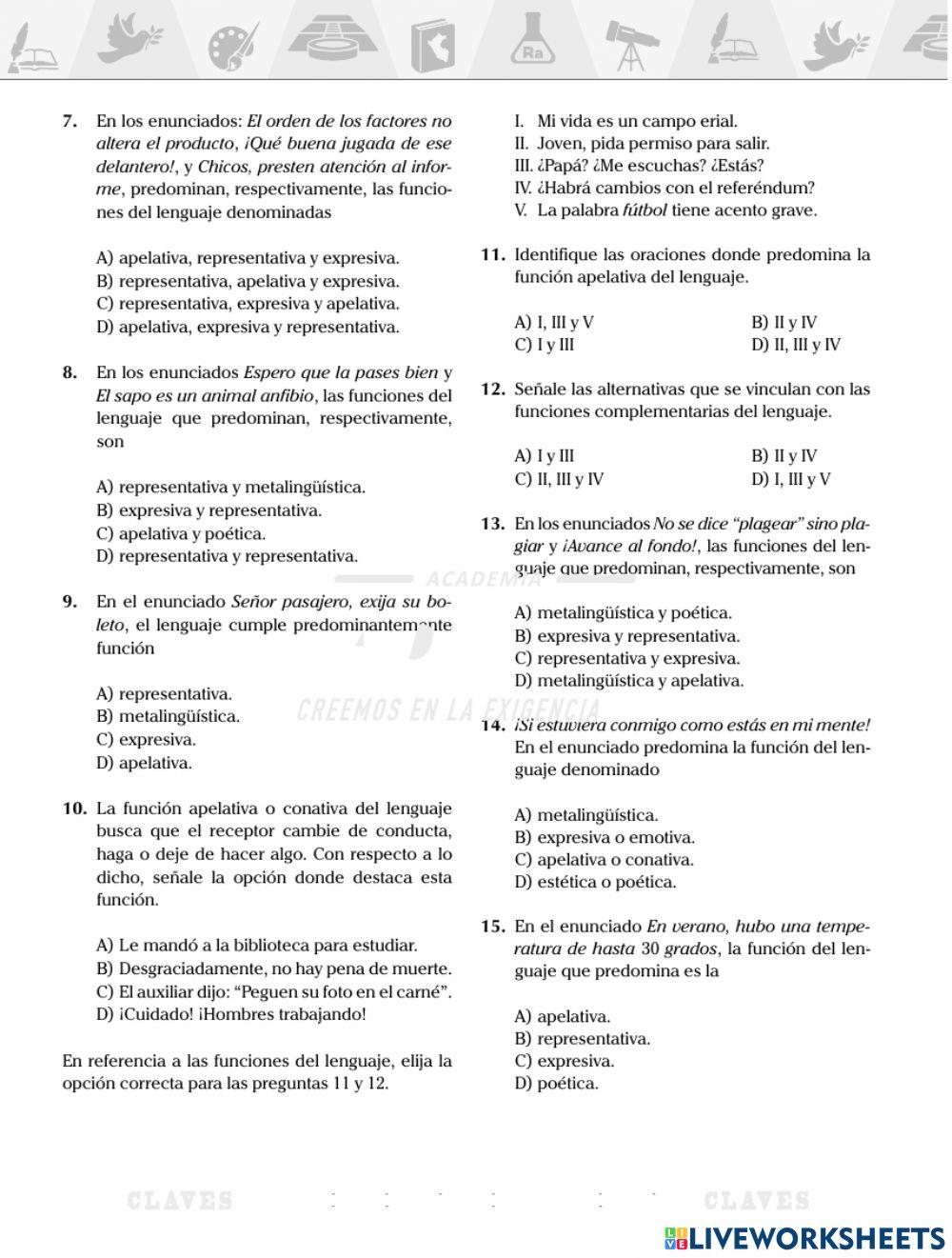 Funciones de lenguaje