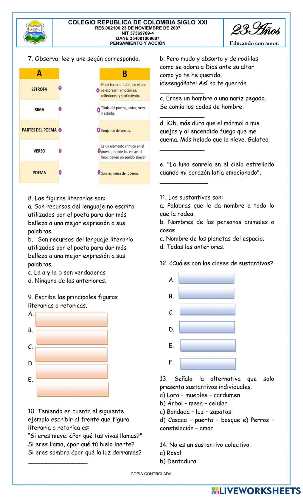 Bimestral grado cuarto