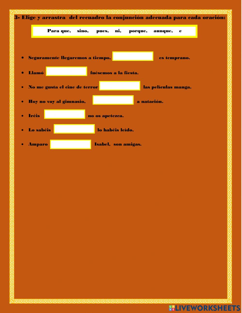 Oraciones coordinadas compuestas.