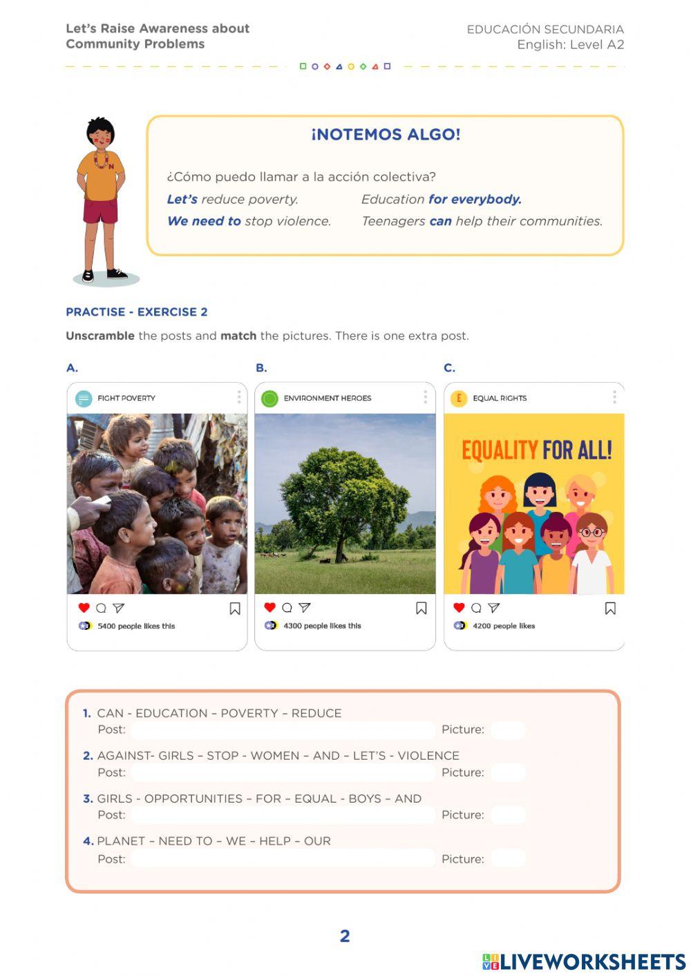 Let-s raise awareness about community problems- activity 2.