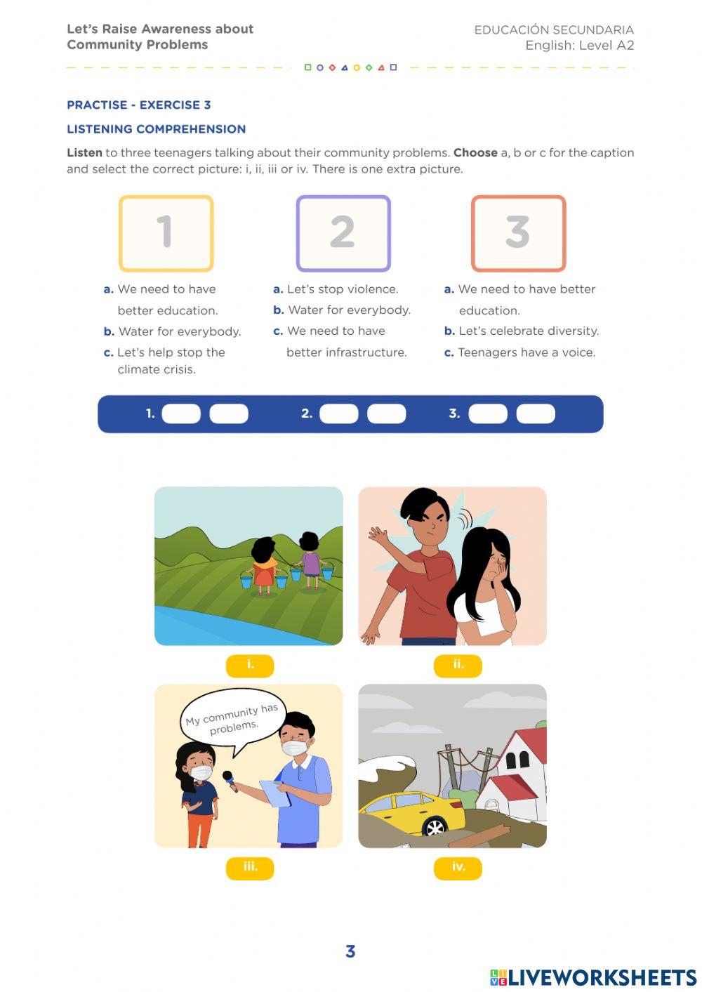 Let-s raise awareness about community problems- activity 2.