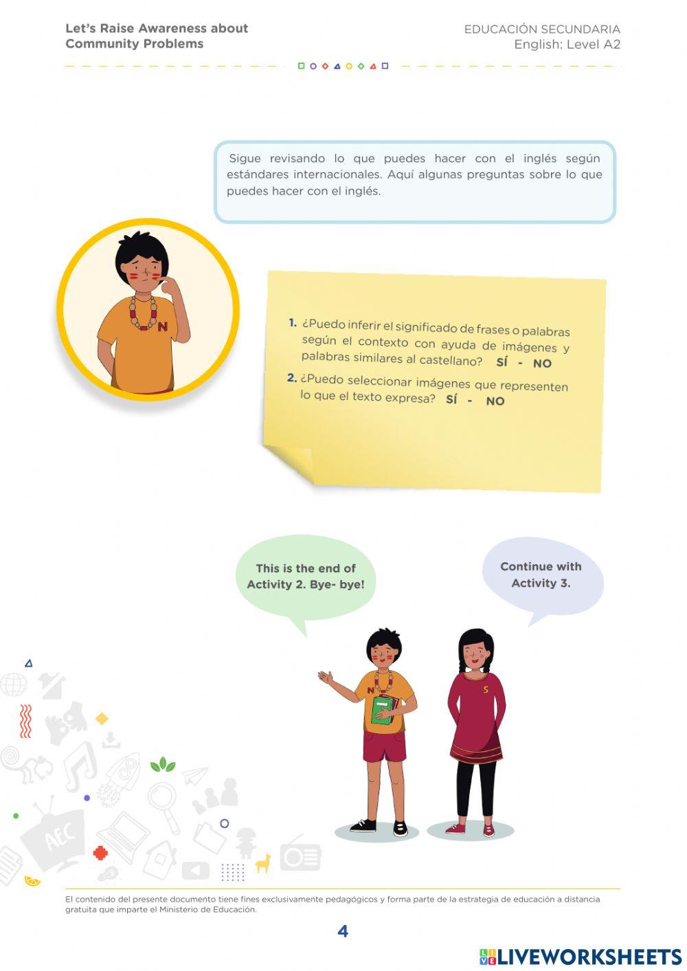 Let-s raise awareness about community problems- activity 2.