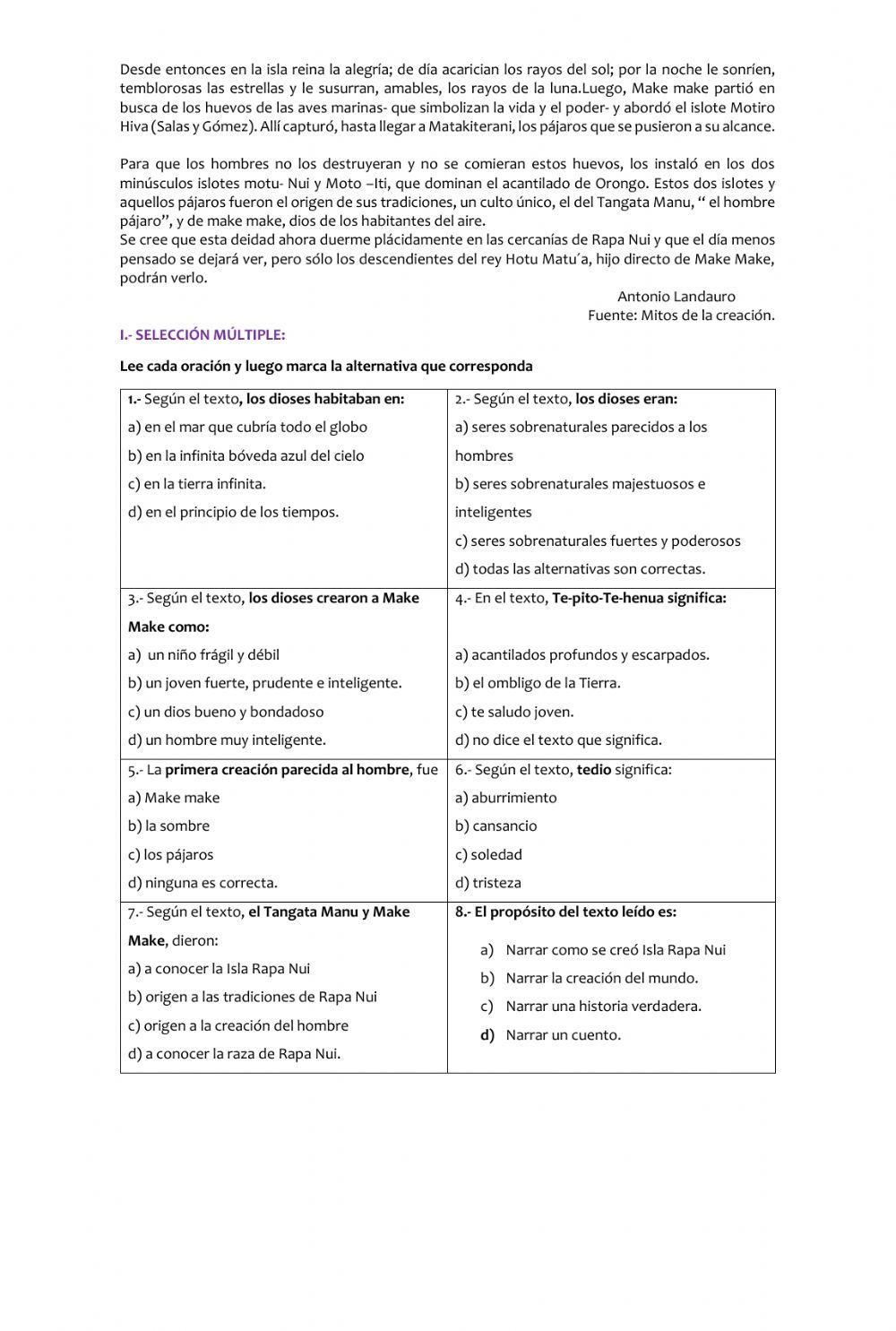 Evaluación 6° año