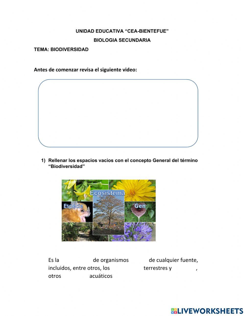 Biodiversidad Evaluación
