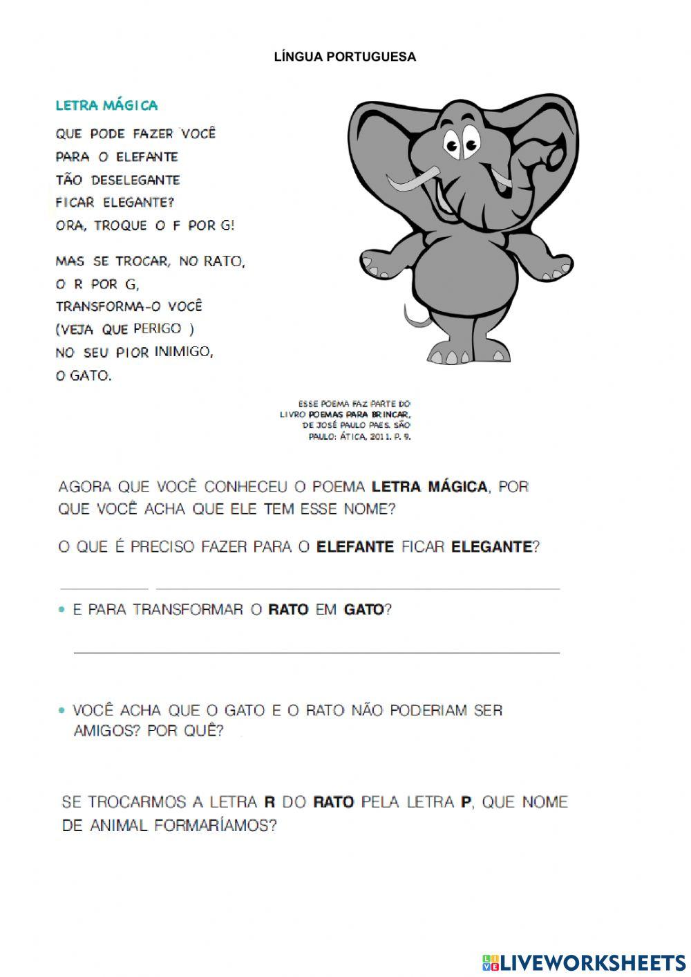 Língua portuguesa e matemática