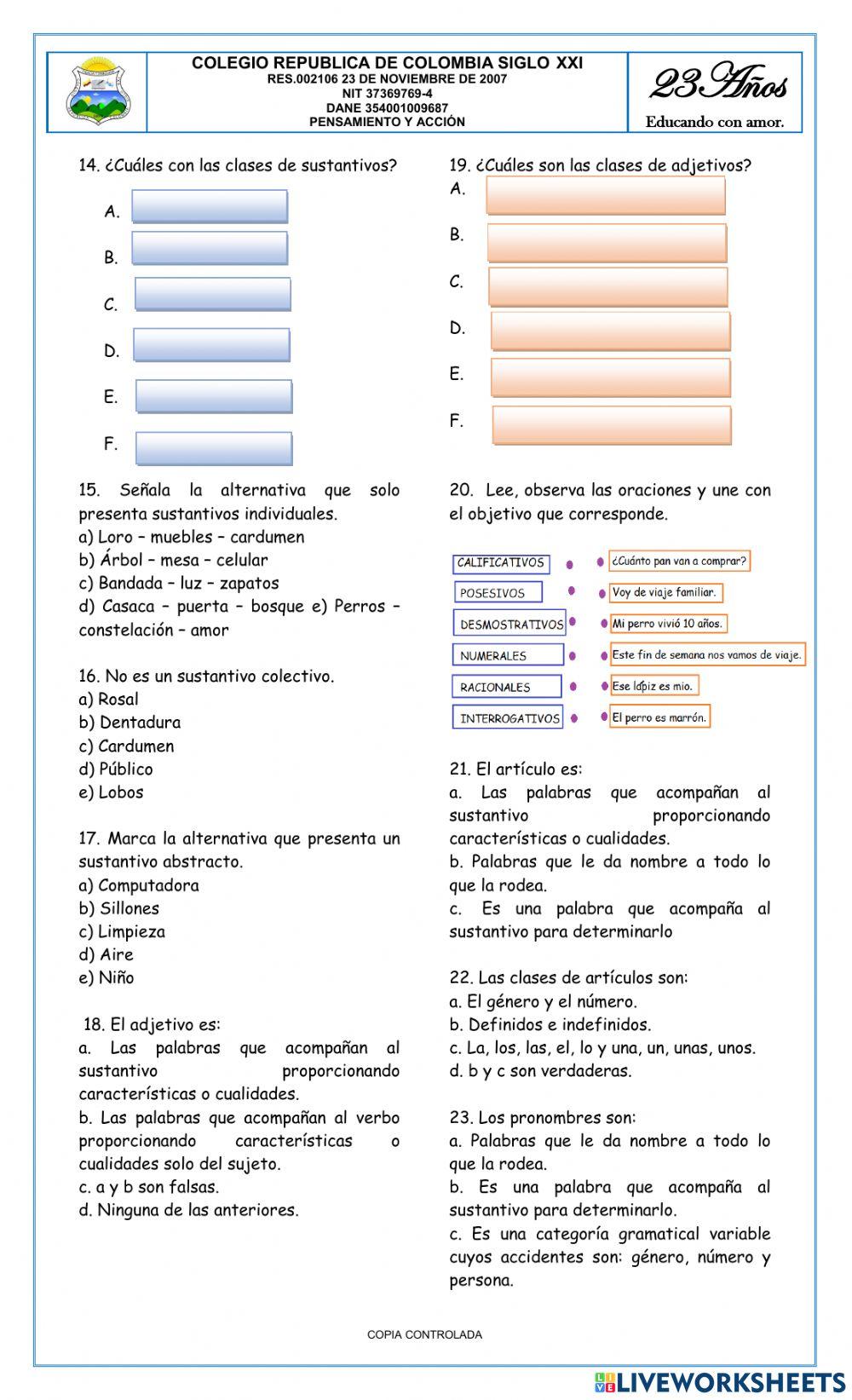 Bimestral grado quinto