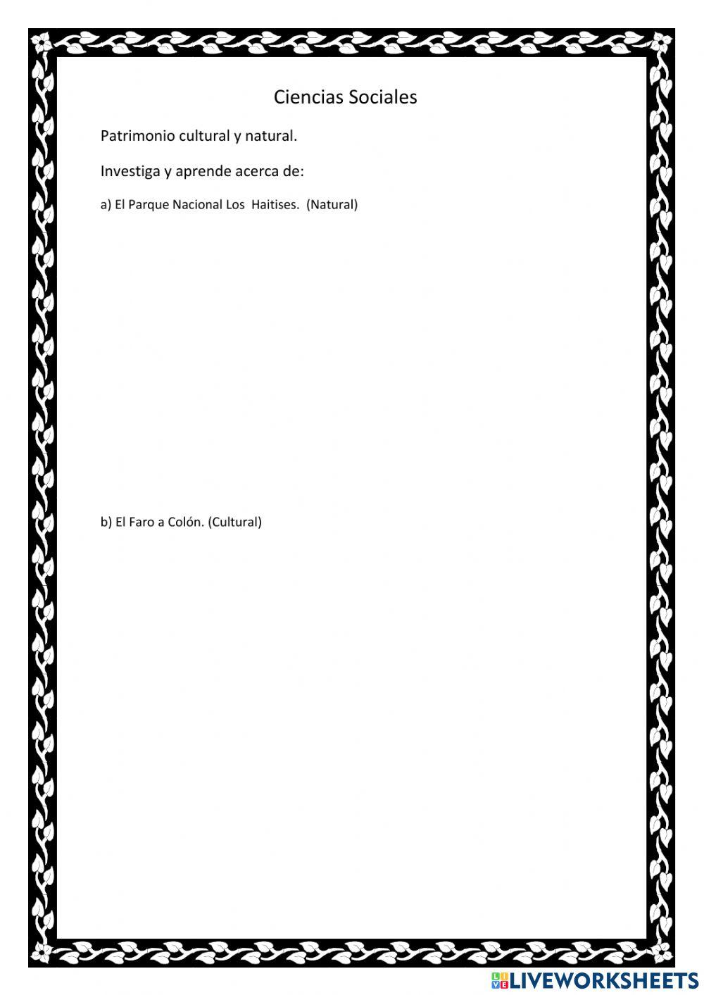 Patrimonio cultural y natural.