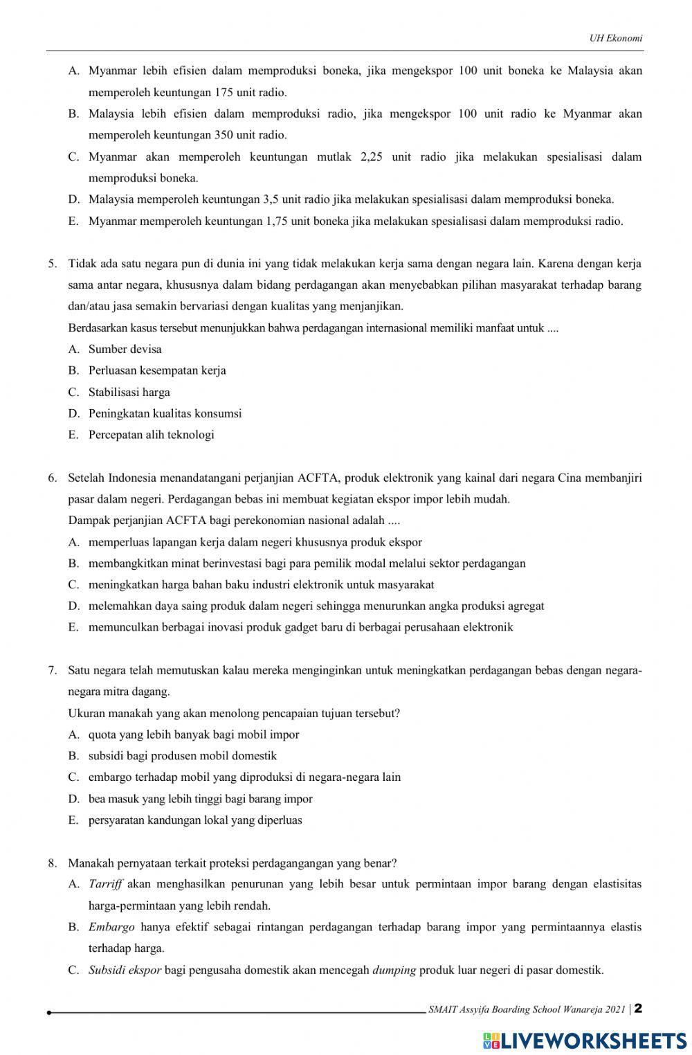 UH Perdagangan Internasional untuk Diklat