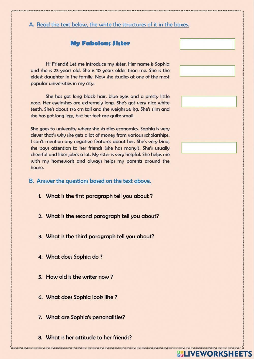Worksheet : Descriptive Text (By: Siskha Nurohmah, S.Pd) online ...