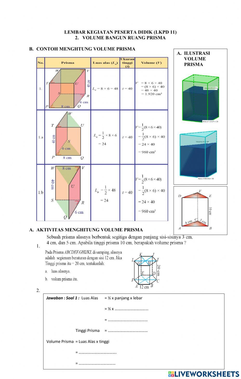 Volume kubus-balok-prisma