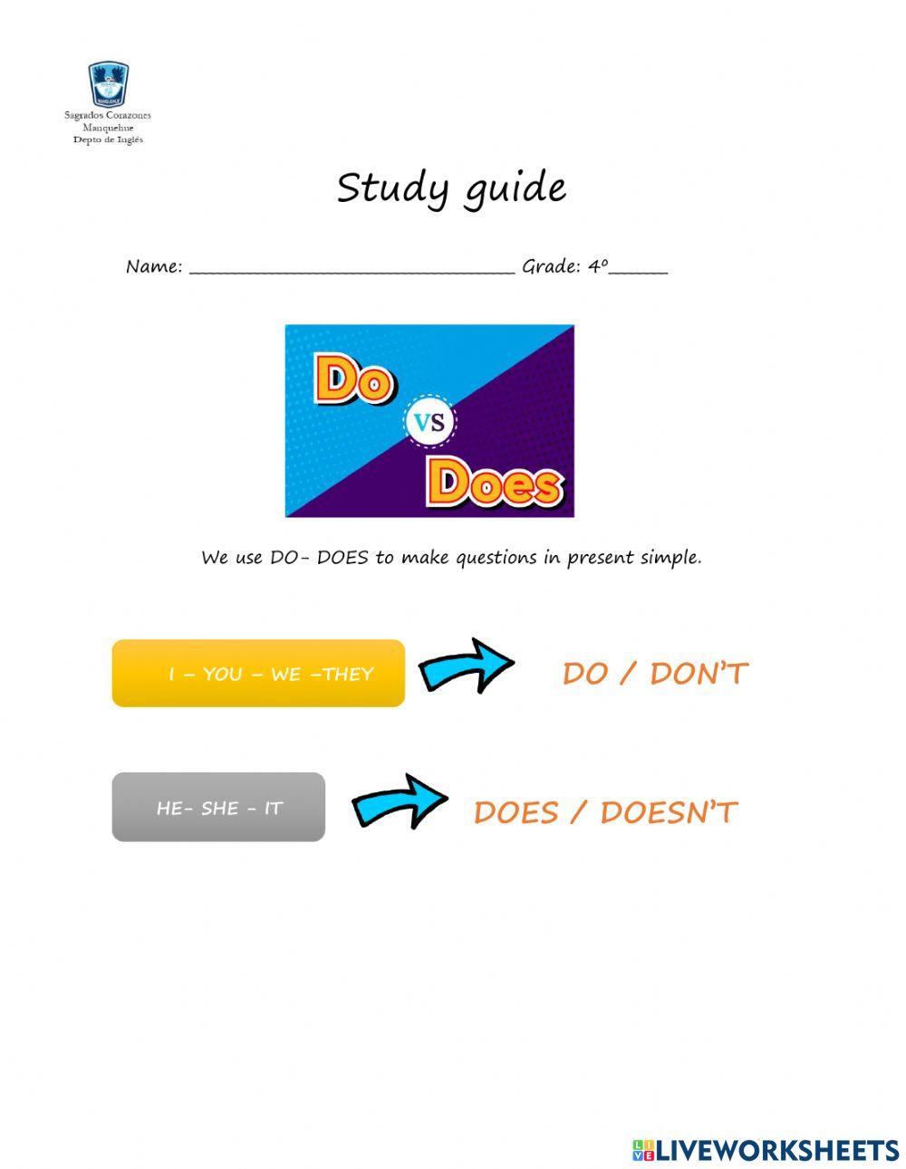 Study guide exercise live worksheets