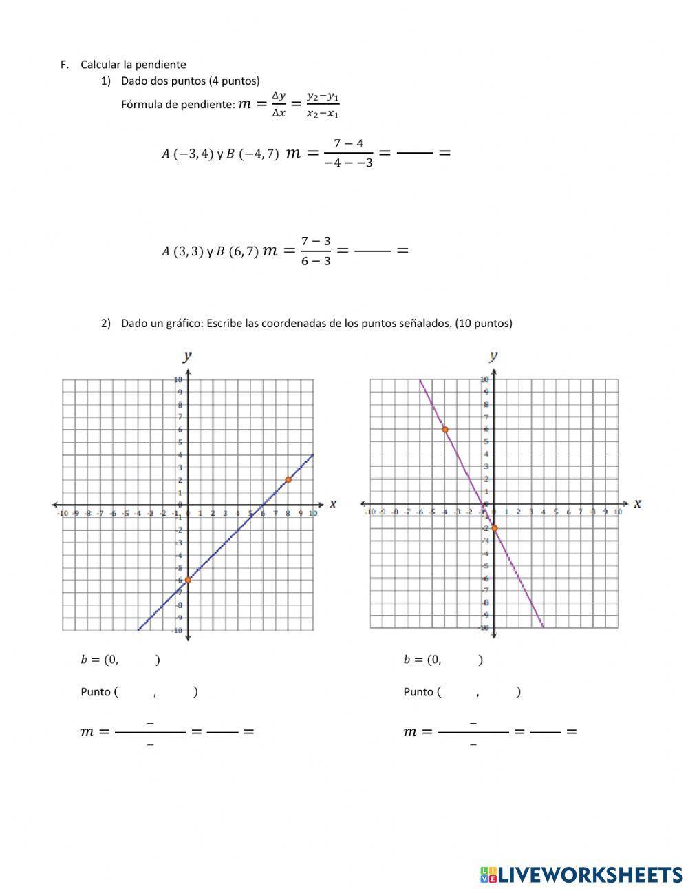 Examen Funciones lineales
