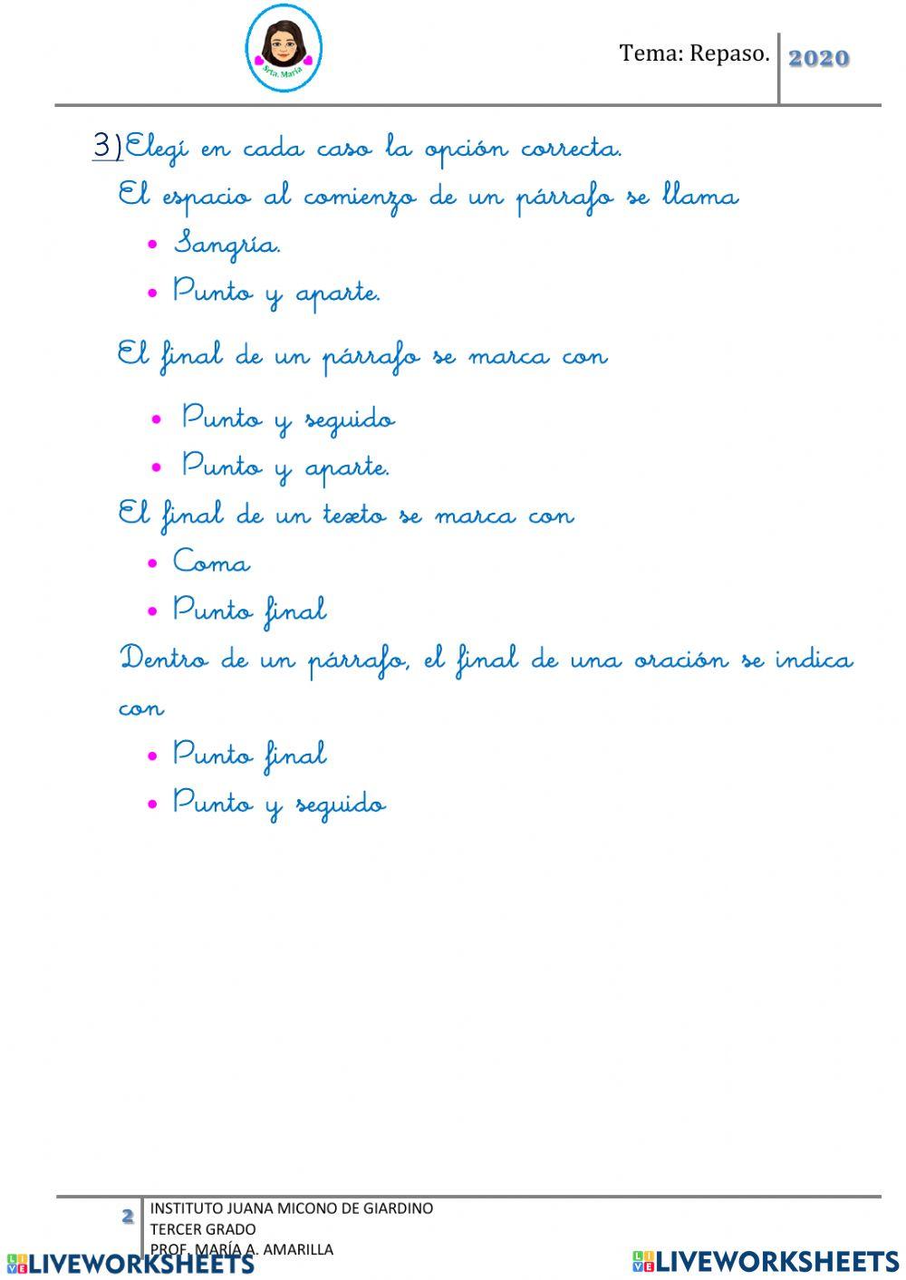 Texto, párrafo y oración