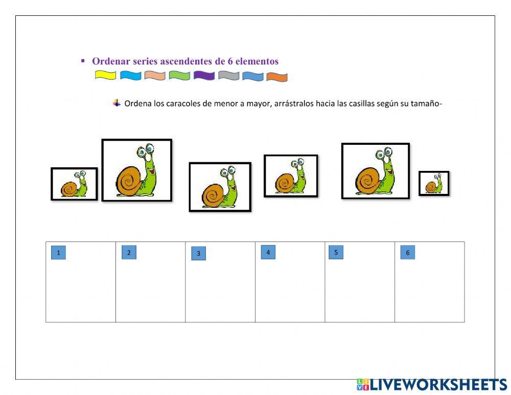 ordena series ascendentes de 6 elementos